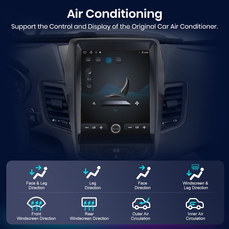 Radio multimedia Junsun CarPlay inalámbrica para Ford Fiesta MK7 2009-2016, Android Auto, GPS, autorradio, sistemas inteligentes para coche 
