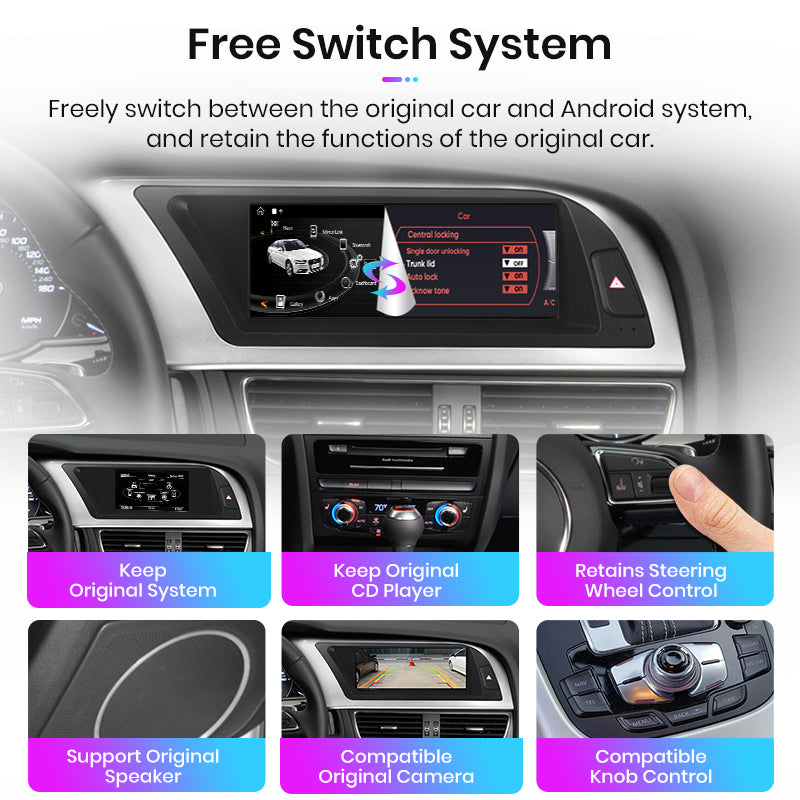 Junsun 8.8 inch Wireless CarPlay Andorid Auto Car Radio Multimedia For Audi A4 A4L B8 2009-2016 Navigation Autoradio