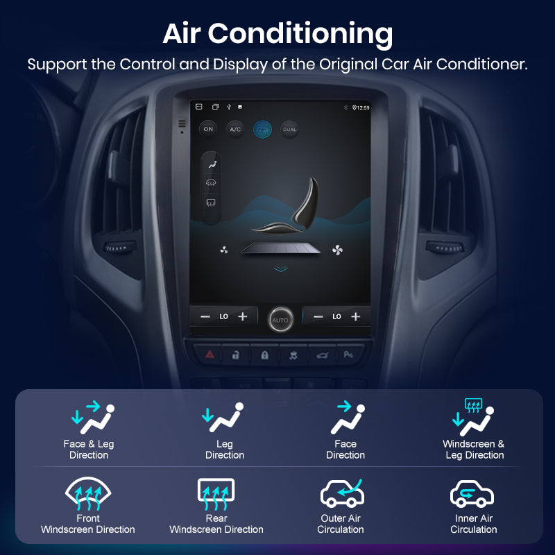 Junsun Tesla Style Android Auto Wireless Carplay Car Radio Multimedia For Opel Astra J Vauxhall Buick Verano 2009-2013 no 2din