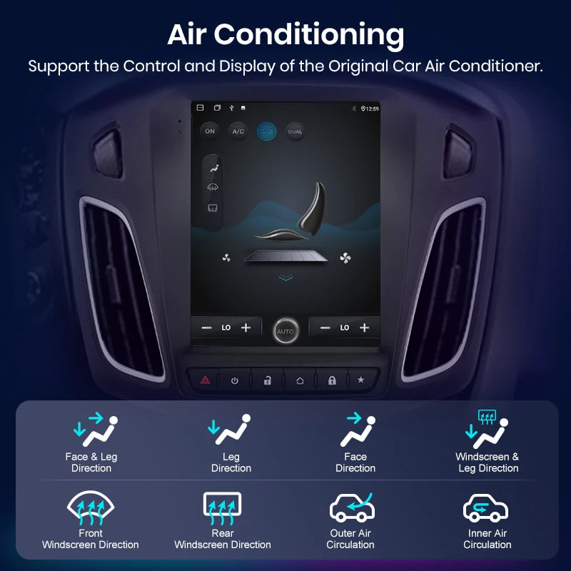 Junsun For Tesla Style Android Auto 4G Wireless Carplay DSP Car Radio Multimedia Player For Ford Focus MK 3 2012-2017 no 2din