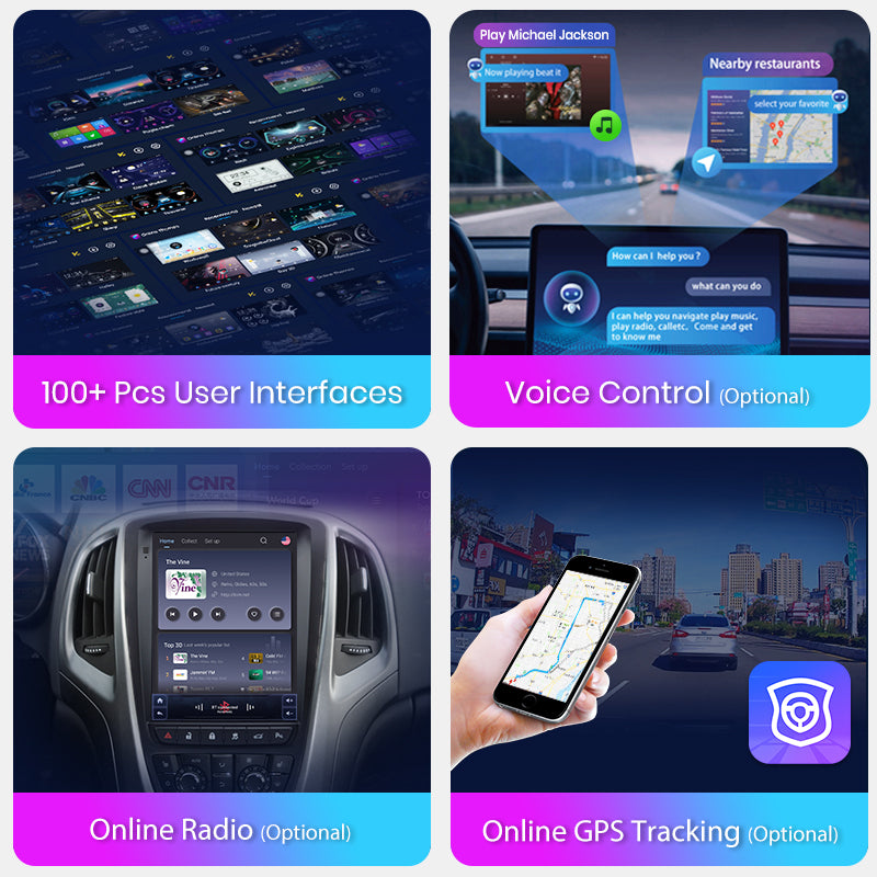 Junsun Tesla Style Android Auto Wireless Carplay Car Radio Multimedia For Opel Astra J Vauxhall Buick Verano 2009-2013 no 2din