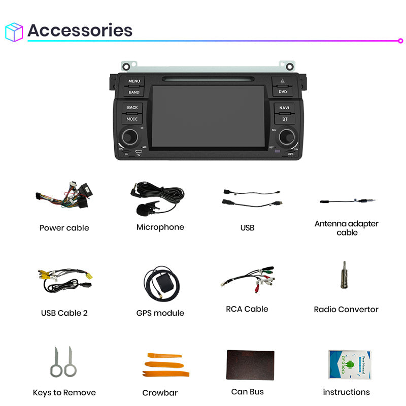 Junsun V1pro AI voz Autoradio Android Auto Radio para BMW E46 M3 318/320/325/330/335 Carplay 4G coche Multimedia GPS 2din