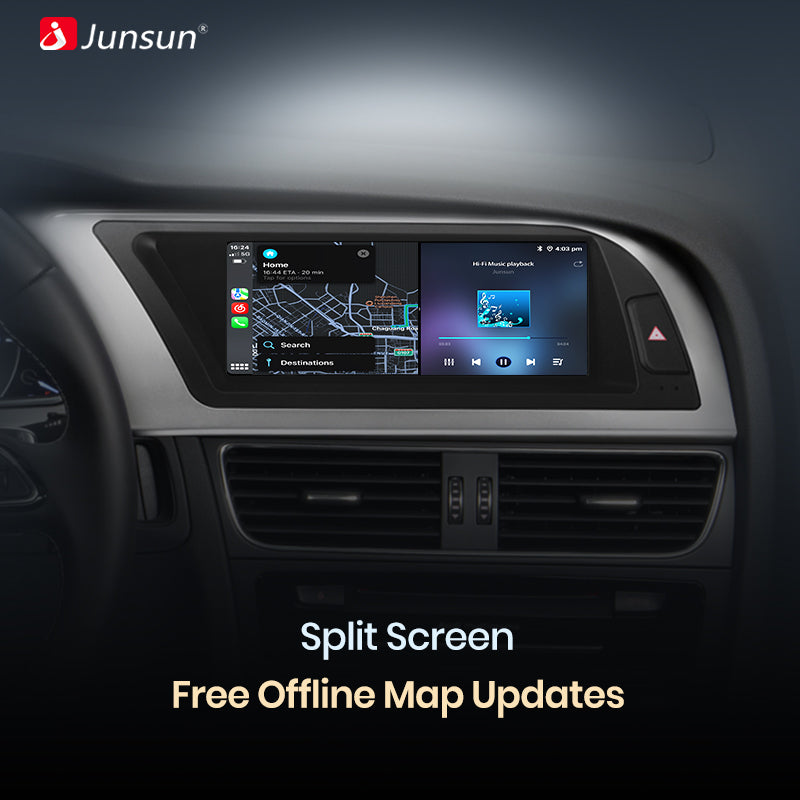 Junsun Wireless CarPlay Android Auto Car Radio For Audi A5 2009 2010 2011 2012-2016 8 core 4G WiFi BT GPS Touch Screen Autoradio