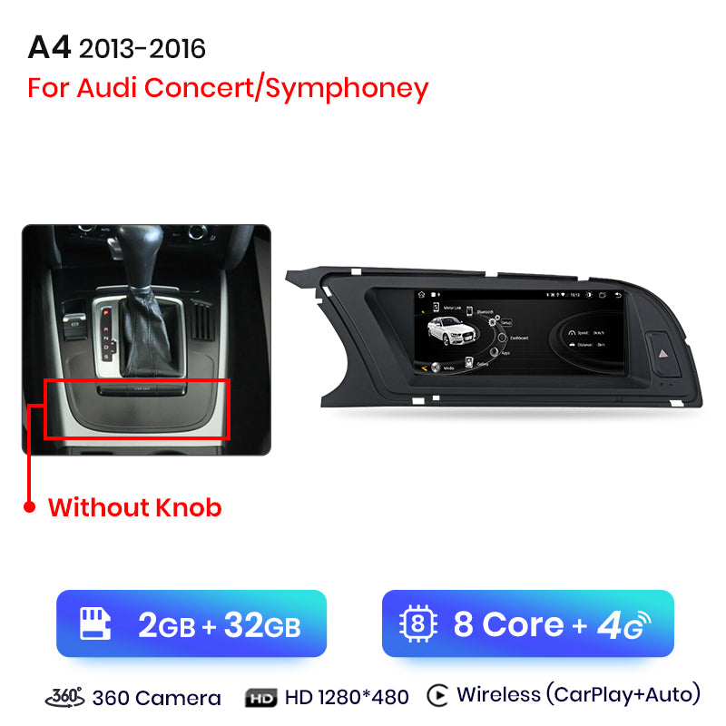 Junsun 8.8 inch Wireless CarPlay Andorid Auto Car Radio Multimedia For Audi A4 A4L B8 2009-2016 Navigation Autoradio