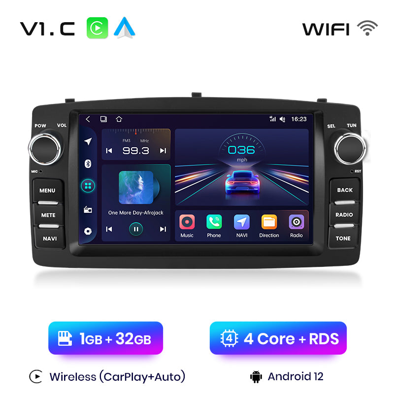 Junsun - Radio inalámbrica con Carplay y Android para Toyota Corolla E120 (2000-2006), BYD F3 (2003-2020), 4G, WiFi, GPS, Bluetooth, DSP, RDS, sin 2 DIN
