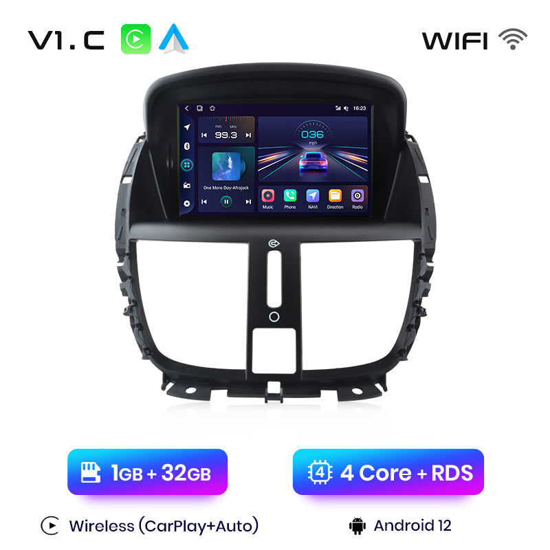 Radio Junsun AI Voice 2 DIN Android para Peugeot 207 207CC 2006-2015 con Carplay 4G, GPS, multimedia, 2 DIN