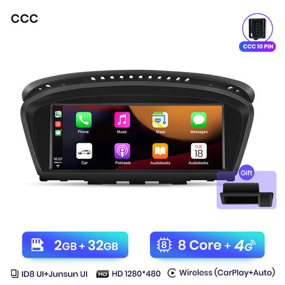 Radio Junsun de 8,8 pulgadas con Android y CarPlay inalámbrico para BMW Serie 5 E60 E61 E62 2004-2010, unidad principal de audio 4G WiFi BT