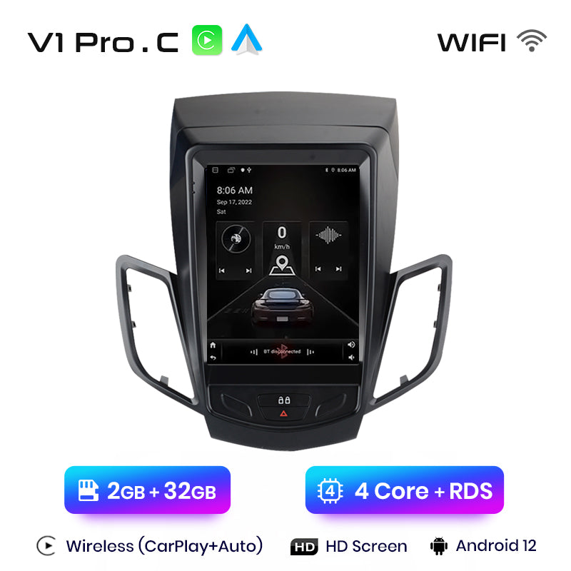 Junsun Wireless CarPlay Radio Multimedia For Ford Fiesta MK7 2009-2016 Android Auto GPS autoradio Car Intelligent Systems