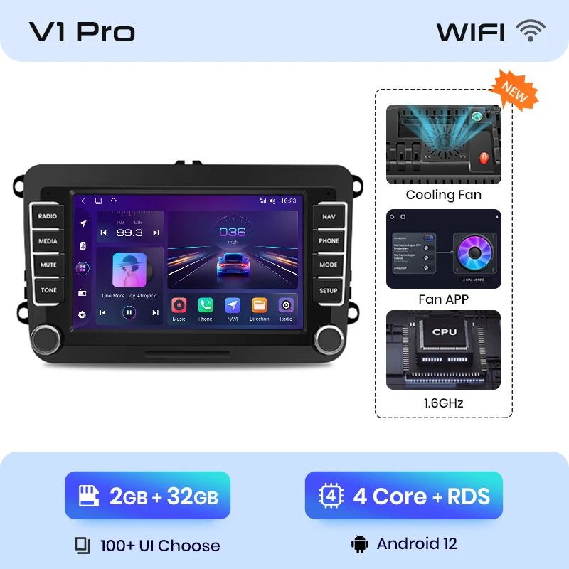 Junsun Android 13 Drahtlose Carplay Autoradio Für Volkswagen Golf 5 6 Polo Passat B6 B7 Sitz Skoda Jetta Universal Muiltmedia 