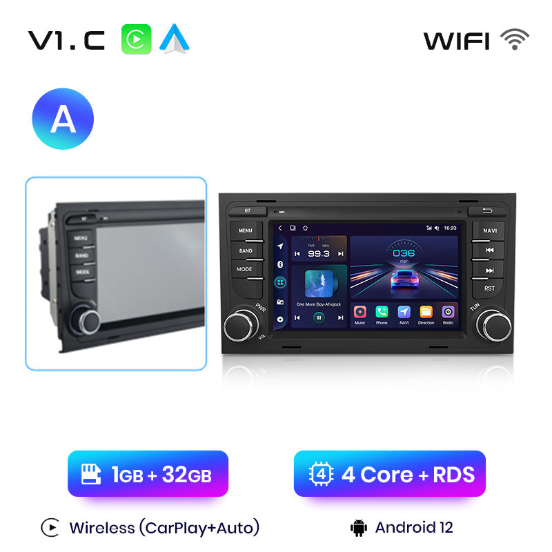 Junsun AI voice 4G LTE wireless CarPlay Android Auto Radio For  Audi A4 B9 B8 B7 B6 S4 RS4 SEAT Exeo Car Intelligent Systems Multimedia player Stereo RDS BT 2 din autoradio GPS Navi screen