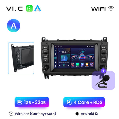 Junsun AI Android 13 CarPlay Auto Autoradio für Mercedes Benz C-Klasse W203 W209 C180 W219 2004-2011 Multimedia GPS 4G DSP RDS