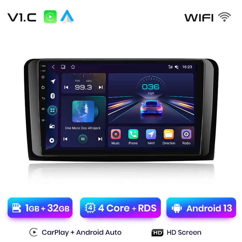 Radio Junsun AI Voice 2 DIN Android para Mercedes Benz Clase M W164 Clase GL X164 ML GLCarplay 4G, GPS, multimedia, 2 DIN