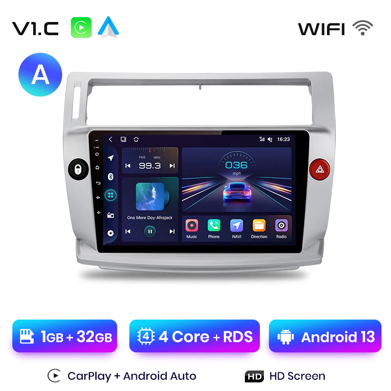 Junsun AI Voice 2 din Android Auto Radio For Citroen C4 C-Triomphe C-Quatre 2004 - 2009 Carplay 4G Car Multimedia GPS 2din autoradio