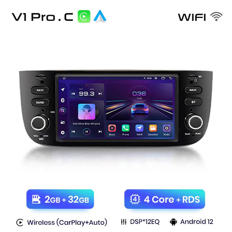 Junsun AI voice 4G LTE wireless CarPlay Android Auto Radio For Fiat/Linea/Punto Evo 2012-2015 Car Intelligent Systems Multimedia player Stereo RDS BT 2 din autoradio GPS Navi screen