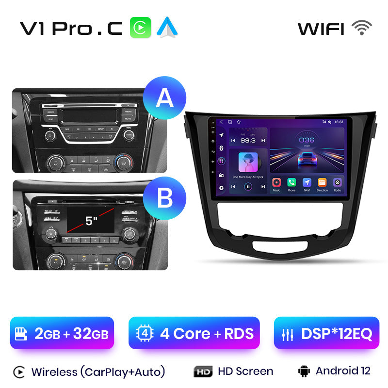 Junsun Wireless CarPlay Radio Multimedia For Nissan Qashqai J11 X-Trail T32 2013-2017 Android Auto GPS autoradio Car Intelligent