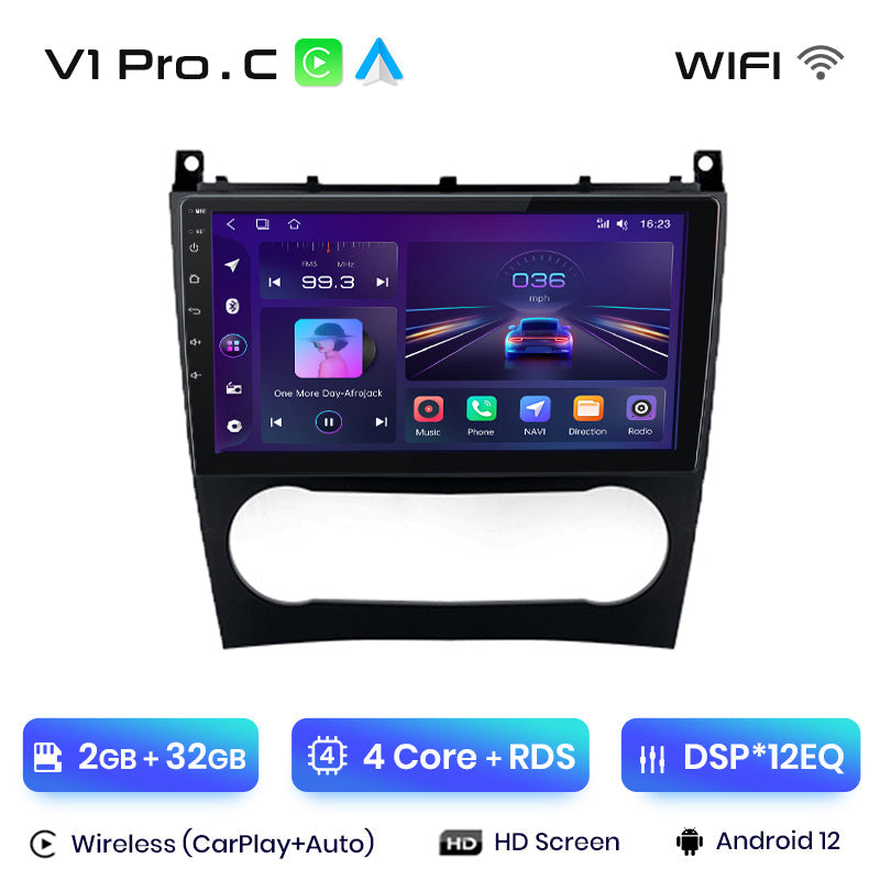 Junsun AI Voice 2 din Android Auto Radio For Benz C-Class W203 2005-2009 Carplay 4G Car Multimedia GPS 2din autoradio
