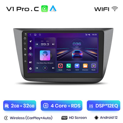 Junsun V1 AI Voice - Radio inalámbrica CarPlay Android Auto para Seat Altea 2004-2015 Toledo 3 4G, GPS, 2DIN, multimedia para coche