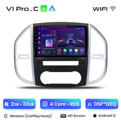 Radio Junsun AI Voice 2 DIN Android para Mercedes Benz Vito W447 2014-2020, Carplay 4G, GPS, multimedia, 2 DIN