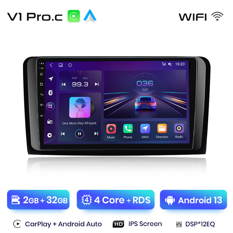 Radio Junsun AI Voice 2 DIN Android para Mercedes Benz Clase M W164 Clase GL X164 ML GLCarplay 4G, GPS, multimedia, 2 DIN
