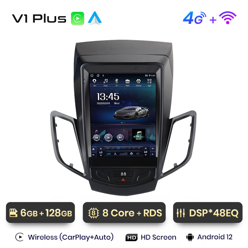 Radio multimedia Junsun CarPlay inalámbrica para Ford Fiesta MK7 2009-2016, Android Auto, GPS, autorradio, sistemas inteligentes para coche 
