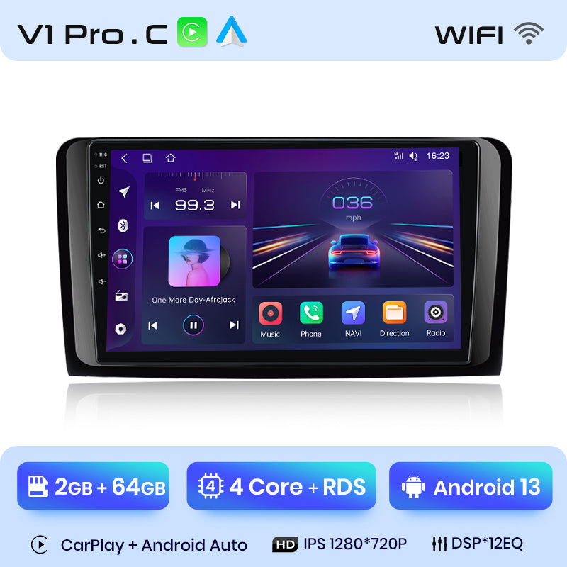Radio Junsun AI Voice 2 DIN Android para Mercedes Benz Clase M W164 Clase GL X164 ML GLCarplay 4G, GPS, multimedia, 2 DIN
