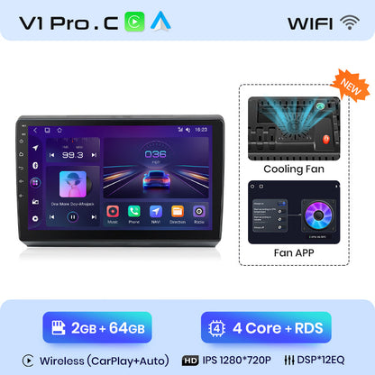 Junsun AI Stimme 2 din Android Auto Radio Für VOLKSWAGEN CADDY 2005-2015 Carplay 4G Auto Multimedia GPS 2din autoradio