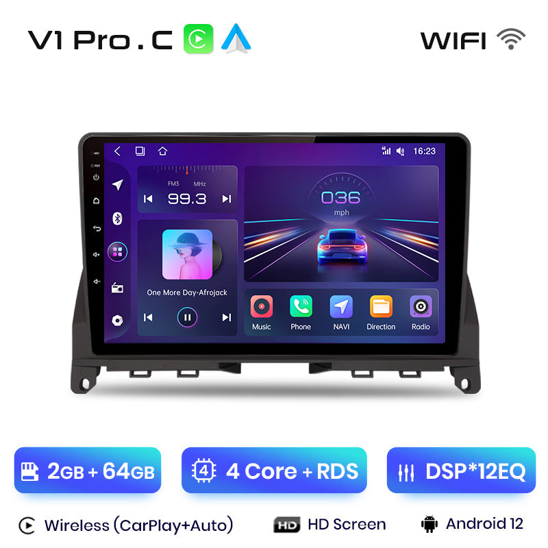 Junsun AI Voice 2 din Android Auto Radio For Mercedes Benz C Class 3 W204 S204 2006 - 2011 Carplay 4G Car Multimedia GPS 2din autoradio