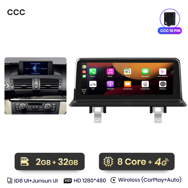 Junsun AI Stimme Drahtlose CarPlay Auto Radio Multimedia Für BMW E81 E82 E87 E88 2005-2012 DSP GPS 8 Core GPS Autoradio 