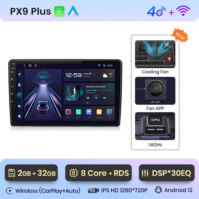 Junsun V1pro AI Voice 2 DIN Android Auto Radio para Fiat 500L 2012-2017 Carplay 4G Car Multimedia GPS 2 DIN Autoradio 