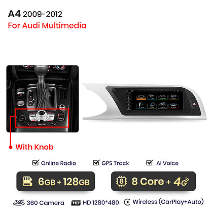 Junsun 8.8 inch Wireless CarPlay Andorid Auto Car Radio Multimedia For Audi A4 A4L B8 2009-2016 Navigation Autoradio