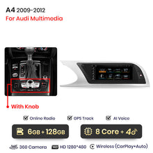 Load image into Gallery viewer, Junsun 8.8 inch Wireless CarPlay Andorid Auto Car Radio Multimedia For Audi A4 A4L B8 2009-2016 Navigation Autoradio
