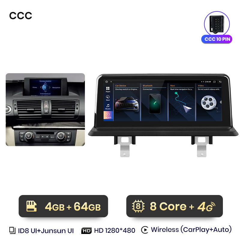 Junsun AI Stimme Drahtlose CarPlay Auto Radio Multimedia Für BMW E81 E82 E87 E88 2005-2012 DSP GPS 8 Core GPS Autoradio 
