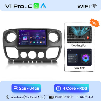 Junsun AI Stimme 2 din Android Auto Radio Für Renault Master Nissan NV400 Opel Movano 2010 - 2021 Carplay 4G auto Multimedia GPS 2din autoradio