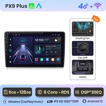 Junsun V1pro AI Voice 2 DIN Android Auto Radio para Fiat 500L 2012-2017 Carplay 4G Car Multimedia GPS 2 DIN Autoradio 