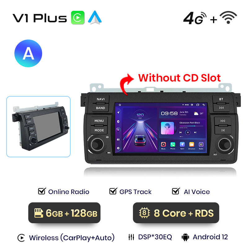 Junsun V1pro AI voz Autoradio Android Auto Radio para BMW E46 M3 318/320/325/330/335 Carplay 4G coche Multimedia GPS 2din