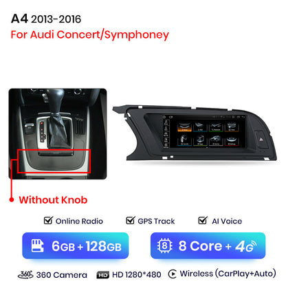 Junsun 8.8 inch Wireless CarPlay Andorid Auto Car Radio Multimedia For Audi A4 A4L B8 2009-2016 Navigation Autoradio