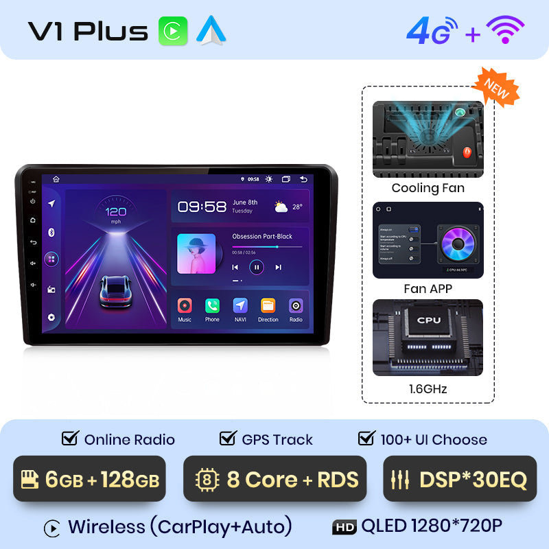 Junsun AI Stimme 2 din Android Auto Radio Für Audi A3 8P 2003 - 2013 Carplay 4G Auto multimedia GPS 2din autoradio