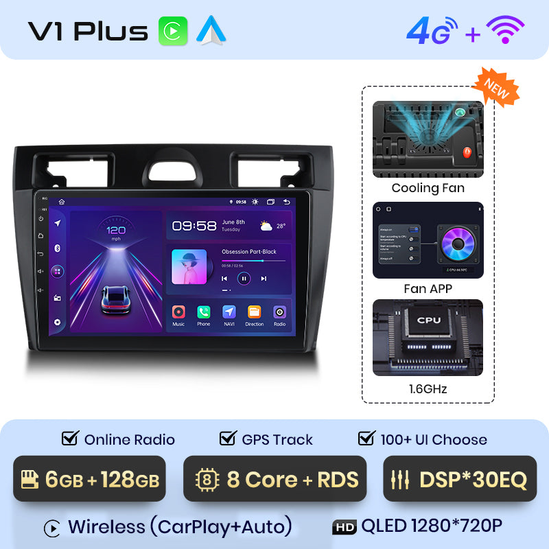 Junsun AI Voice 2 din Android Auto Radio For Ford Fiesta Mk VI 5 Mk5 2002 2003 - 2007 2008 Carplay 4G Car Multimedia GPS 2din autoradio