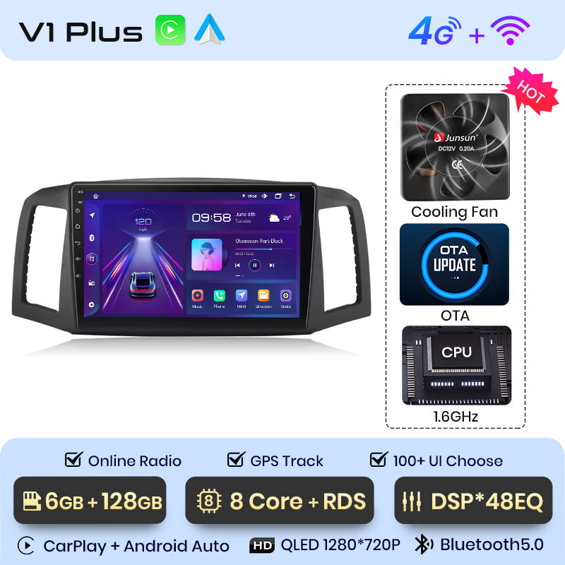 Junsun AI Voice 2 din Android Auto Radio For JEEP Grand Cherokee 2004 2005 2006 2007 Carplay 4G Car Multimedia GPS 2din autoradio