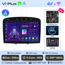 Load image into Gallery viewer, Junsun AI Voice 2 din Android Auto Radio For Peugeot 308 308SW 408 2012 - 2020 Carplay 4G Car Multimedia GPS 2din autoradio
