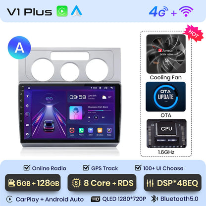 Junsun AI Stimme 2 din Android Auto Radio Für Volkswagen Touran 1 2003 - 2010 Carplay 4G Auto Multimedia GPS 2din autoradio