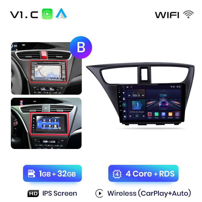 Junsun AI Voice 2 din Android Auto Radio For Honda Civic 9 FK FB 2012 - 2017 Carplay 4G Car Multimedia GPS 2din autoradio