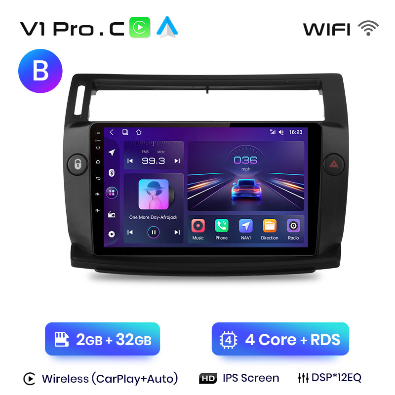 Junsun AI Voice 2 din Android Auto Radio For Citroen C4 C-Triomphe C-Quatre 2004 - 2009 Carplay 4G Car Multimedia GPS 2din autoradio