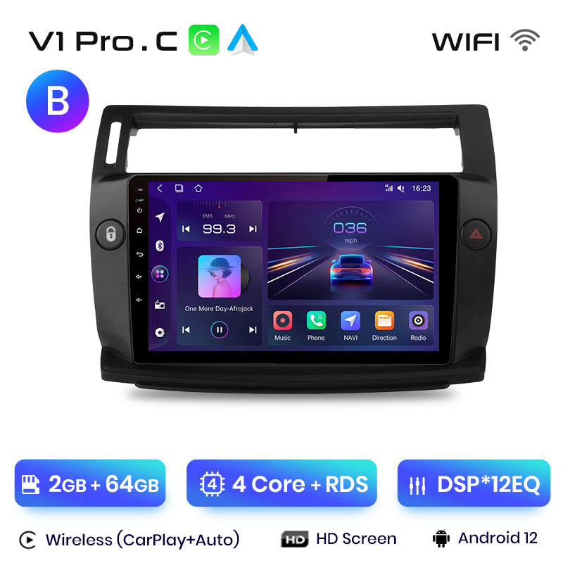 Junsun AI Voice 2 din Android Auto Radio For Citroen C4 C-Triomphe C-Quatre 2004 - 2009 Carplay 4G Car Multimedia GPS 2din autoradio