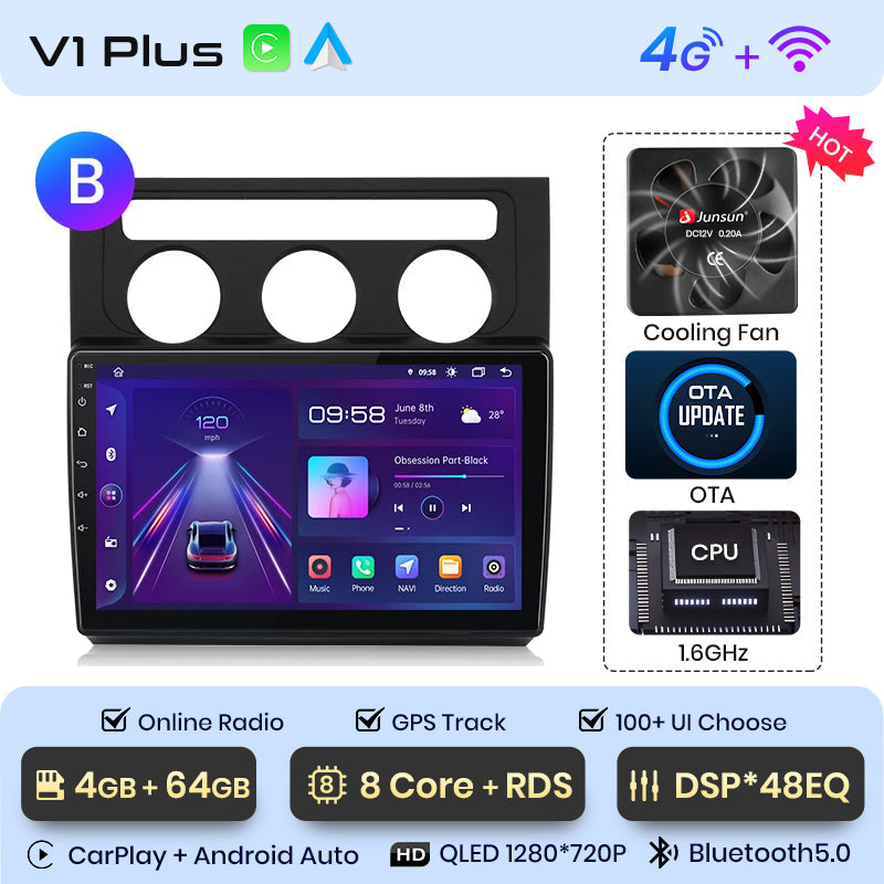Junsun AI Stimme 2 din Android Auto Radio Für Volkswagen Touran 1 2003 - 2010 Carplay 4G Auto Multimedia GPS 2din autoradio