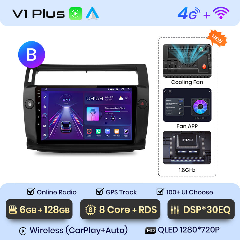 Junsun AI Voice 2 din Android Auto Radio For Citroen C4 C-Triomphe C-Quatre 2004 - 2009 Carplay 4G Car Multimedia GPS 2din autoradio