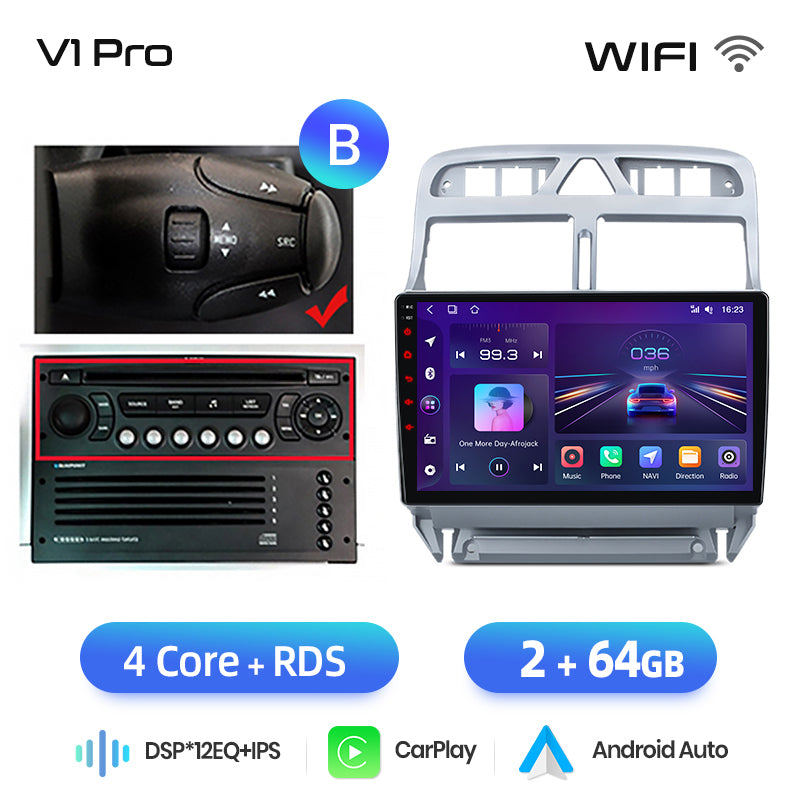 Junsun AI voice 4G LTE wireless CarPlay Android Auto Radio For Peugeot 307 307CC 307SW 2002 - 2013 Car Intelligent Systems Multimedia player Stereo RDS BT 2 din autoradio GPS Navi screen