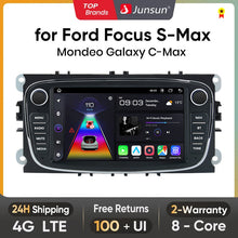 Junsun AI voice 4G LTE wireless CarPlay Android Auto Radio For Ford Focus S-Max Mondeo Galaxy C-Max Kuga Car Intelligent Systems Multimedia player Stereo RDS BT 2 din autoradio GPS Navi screen