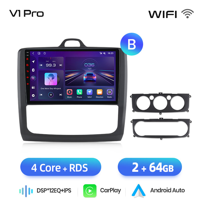 Junsun AI voice 4G LTE wireless CarPlay Android Auto Radio For Ford Focus 2 Mk2 2004 2005 2006-2011 Car Intelligent Systems Multimedia player Stereo RDS BT 2 din autoradio GPS Navi screen