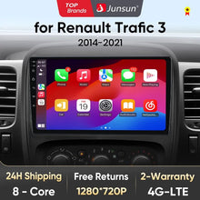 Cargar imagen en el visor de la galería, Junsun AI voice 4G LTE wireless CarPlay Android Auto Radio For Renault Trafic 2015 - 2019 Car Intelligent Systems Multimedia player Stereo RDS BT 2 din autoradio GPS Navi screen
